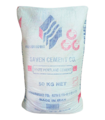 Белый цемент Saveh White Cement          CEM I 52.5N М600 (Иран) 50кг/мешок фото 1